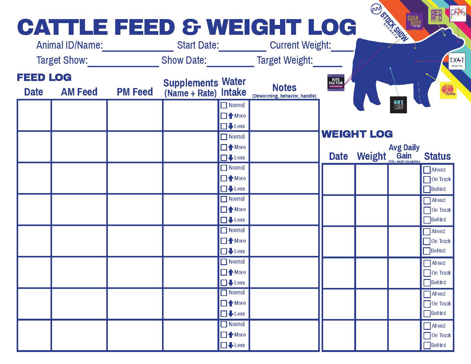 FEED AND WEIGHT LOG - CATTLE FREE DOWNLOAD