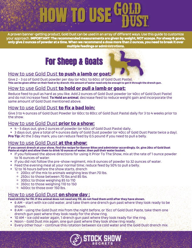 How to use Gold Dust