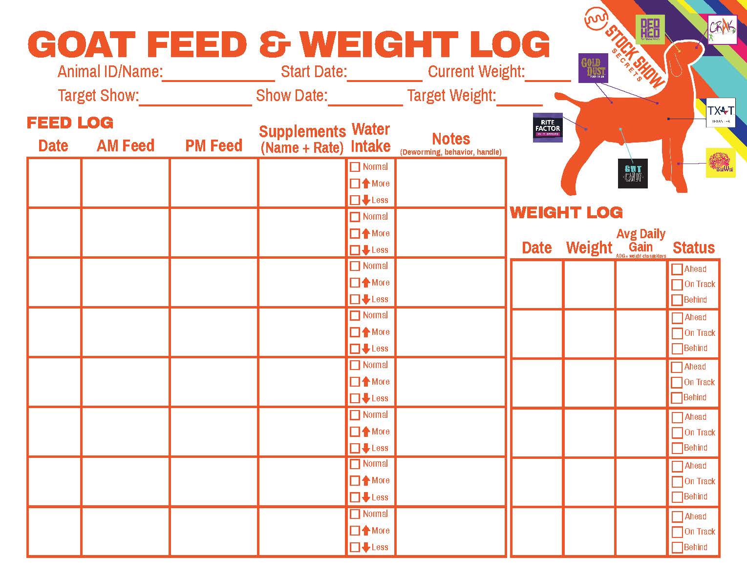 FEED AND WEIGHT LOG -GOAT FREE DOWNLOAD